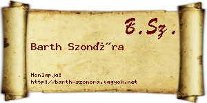 Barth Szonóra névjegykártya